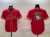 Cheap Men's San Francisco 49ers Team Big Logo Red Cool Base Stitched Baseball Jersey