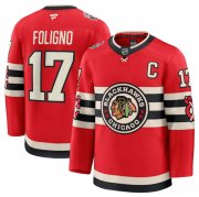 Cheap Men's Chicago Blackhawks #17 Nick Foligno Red 2024-25 Winter Classic Stitched Hockey Jersey