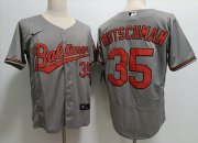 Wholesale Cheap Men's Baltimore Orioles #35 Adley Rutschman Grey Stitched Flex Base Nike Jersey