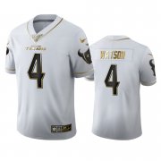 Wholesale Cheap Houston Texans #4 DeAndre Hopkins Watson Men's Nike White Golden Edition Vapor Limited NFL 100 Jersey