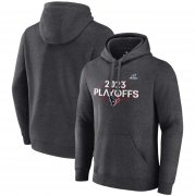 Cheap Men's Houston Texans Heather Charcoal 2023 Playoffs Fleece Pullover Hoodie