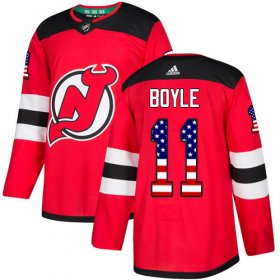 Wholesale Cheap Adidas Devils #11 Brian Boyle Red Home Authentic USA Flag Stitched Youth NHL Jersey