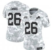 Cheap Women's Detroit Lions #26 Jahmyr Gibbs 2024 F.U.S.E Arctic Camo Salute To Service Limited Stitched Jersey(Run Small)