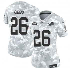 Cheap Women\'s Detroit Lions #26 Jahmyr Gibbs 2024 F.U.S.E Arctic Camo Salute To Service Limited Stitched Jersey(Run Small)