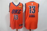 Wholesale Cheap Thunder 13 Paul George Orange 2019 Earned Edition Nike Swingman Jersey