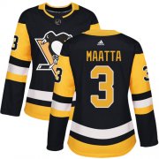 Wholesale Cheap Adidas Penguins #3 Olli Maatta Black Home Authentic Women's Stitched NHL Jersey