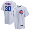 Cheap Men's Chicago Cubs #30 Kyle Tucker White 2024 Cool Base Stitched Baseball Jersey