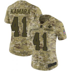 Wholesale Cheap Nike Saints #41 Alvin Kamara Camo Women\'s Stitched NFL Limited 2018 Salute to Service Jersey