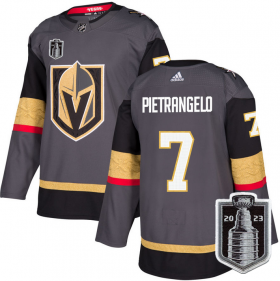 Wholesale Cheap Men\'s Vegas Golden Knights #7 Alex Pietrangelo Gray 2023 Stanley Cup Final Stitched Jersey