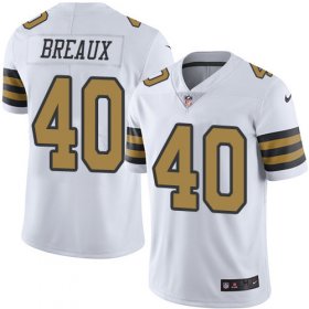 Wholesale Cheap Nike Saints #40 Delvin Breaux White Men\'s Stitched NFL Limited Rush Jersey