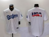 Mens Los Angeles Dodgers Blank White Cool Base Stitched Jersey