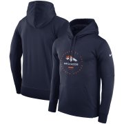 Wholesale Cheap Denver Broncos Nike Sideline Property Of Wordmark Logo Performance Pullover Hoodie Navy