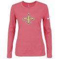 Wholesale Cheap Women's Nike New Orleans Saints Of The City Long Sleeve Tri-Blend NFL T-Shirt Pink