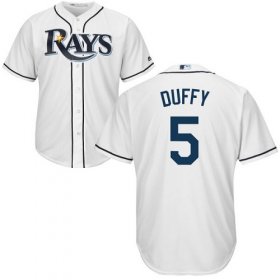 Wholesale Cheap Rays #5 Matt Duffy White Cool Base Stitched Youth MLB Jersey