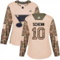 Wholesale Cheap Adidas Blues #10 Brayden Schenn Camo Authentic 2017 Veterans Day Women's Stitched NHL Jersey