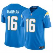 Cheap Men's Los Angeles Chargers #16 Casey Bauman Blue 2024 F.U.S.E. Vapor Limited Football Stitched Jersey