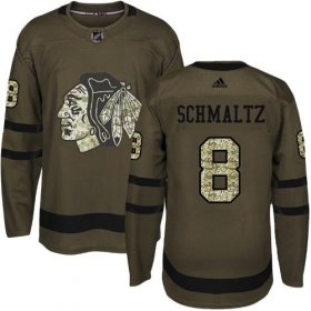 Wholesale Cheap Adidas Blackhawks #8 Nick Schmaltz Green Salute to Service Stitched NHL Jersey