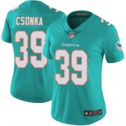 Wholesale Cheap Nike Dolphins #39 Larry Csonka Aqua Green Team Color Women's Stitched NFL Vapor Untouchable Limited Jersey