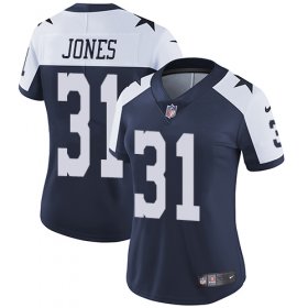 Wholesale Cheap Nike Cowboys #31 Byron Jones Navy Blue Thanksgiving Women\'s Stitched NFL Vapor Untouchable Limited Throwback Jersey