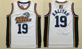 Wholesale Cheap Bricklayers 19 Aaliyah White Movie Stitched Jersey