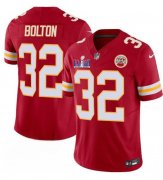 Cheap Men's Kansas City Chiefs #32 Nick Bolton Red F.U.S.E. Super Bowl LVIII Patch Vapor Untouchable Limited Football Stitched Jersey