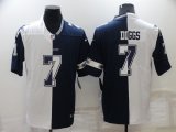 Wholesale Cheap Men's Dallas Cowboys #7 Trevon Diggs White Blue Two Tone 2021 Vapor Untouchable Stitched NFL Nike Limited Jersey