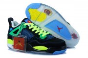 Wholesale Cheap Air Jordan 4 Womens Shoes black/gamma blue-yellow