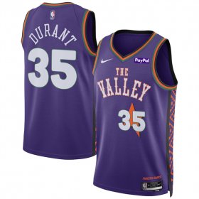 Cheap Men\'s Phoenix Suns #35 Kevin Durant Purple 2024-25 City Edition Stitched Basketball Jersey