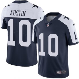 Wholesale Cheap Nike Cowboys #10 Tavon Austin Navy Blue Thanksgiving Men\'s Stitched NFL Vapor Untouchable Limited Throwback Jersey