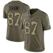 Wholesale Cheap Nike Cowboys #87 Geoff Swaim Olive/Camo Men's Stitched NFL Limited 2017 Salute To Service Jersey