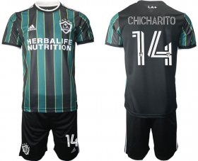 Wholesale Cheap Men 2021-2022 Club Los Angeles Galaxy away black 14 Adidas Soccer Jersey