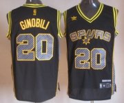 Wholesale Cheap San Antonio Spurs #20 Manu Ginobili Black Electricity Fashion Jersey