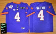 Wholesale Cheap Men's Clemson Tigers #4 Deshaun Watson Purple 2016 Playoff Rose Bowl Special Event Diamond Quest Jersey