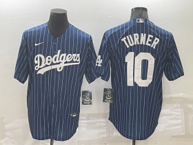 Wholesale Cheap Men\'s Los Angeles Dodgers Blank Navy Blue Pinstripe Stitched MLB Cool Base Nike Jersey