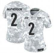 Cheap Women's Cincinnati Bengals #2 Evan McPherson 2024 F.U.S.E Arctic Camo Salute To Service Limited Stitched Football Jersey(Run Small)