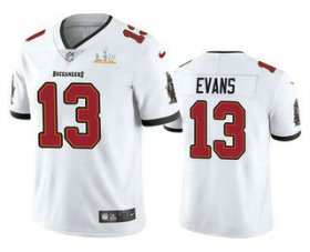 Wholesale Cheap Men\'s Tampa Bay Buccaneers #13 Mike Evans White 2021 Super Bowl LV Vapor Untouchable Stitched Nike Limited NFL Jersey