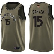 Wholesale Cheap Raptors #15 Vince Carter Green Salute to Service 2019 Finals Bound Basketball Swingman Jersey