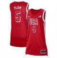 Cheap Women's USA Basketball #5 Kelsey Plum Red 2024 Swingman Stitched Jersey