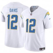 Cheap Men's Los Angeles Chargers #12 Derius Davis White 2024 F.U.S.E. Vapor Limited Football Stitched Jersey