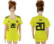 Wholesale Cheap Women's Colombia #20 G.Moreno Home Soccer Country Jersey