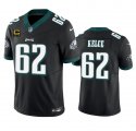 Wholesale Cheap Men's Philadelphia Eagles #62 Jason Kelce Black 2023 F.U.S.E. With 4-Star C Patch Vapor Vapor Untouchable Limited Football Stitched Jersey