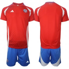 Cheap Men\'s Chile Custom 2024-25 Red Home Soccer Jersey Suit