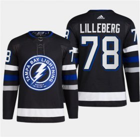 Cheap Men\'s Tampa Bay Lightning #78 Emil Martinsen Lilleberg Black 2024 Stadium Series Stitched Jersey