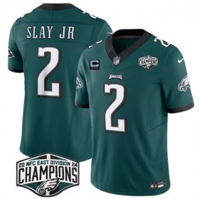 Cheap Men\'s Philadelphia Eagles #2 Darius Slay JR Green 2024 NFC East Champions With 3-Star C Patch F.U.S.E. Vapor Untouchable Limited Stitched Football Jersey