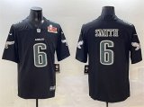 Cheap Men's Philadelphia Eagles #6 DeVonta Smith Black 2025 Super Bowl LIX Patch Fashion New Vapor Untouchable Limited Stitched Football Jersey