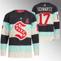 Cheap Men's Seattle Kraken #17 Jaden Schwartz Deep Sea Blue 2024 Winter Classic Primegreen Stitched Jersey