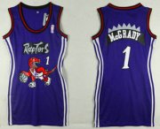 Wholesale Cheap Women's Toronto Raptors #1 Tracy McGrady Purple Dress