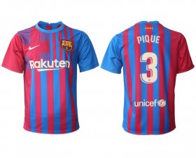 Wholesale Cheap Men 2021-2022 Club Barcelona home aaa version red 3 Nike Soccer Jerseys