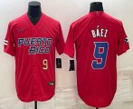 Cheap Men's Puerto Rico Baseball #9 Javier Baez Number 2023 Red World Baseball Classic Stitched Jerseys