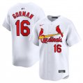 Cheap Men's St. Louis Cardinals #16 Nolan Gorman White 2024 Home Limited Stitched Baseball Jersey